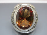 Turkish Handmade Jewelry 925 Sterling Silver Alexandrite Stone Engraved Mens Rings