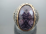 Turkish Handmade Jewelry 925 Sterling Silver Amethyst Stone Men's Rings