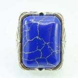 Turkish Handmade Jewelry 925 Sterling Silver Lapis Stone Men's Rings
