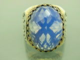 Turkish Handmade Jewelry 925 Sterling Silver MoonStone Mens Rings