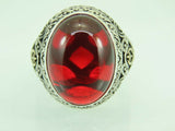 Turkish Handmade Jewelry 925 Sterling Silver Ruby Stone Mens Rings