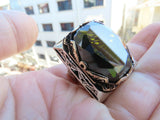 Turkish Handmade Jewelry 925 Sterling Silver Peridot Stone Mens Rings