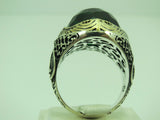 Turkish Handmade Jewelry 925 Sterling Silver Emerald Stone Mens Rings