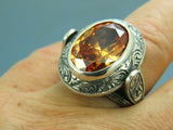 Turkish Handmade Jewelry 925 Sterling Silver Quartz Stone Mens Rings