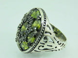Turkish Handmade Jewelry 925 Sterling Silver Peridot Stone Men's Rings
