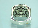 Turkish Handmade Jewelry 925 Sterling Silver Aventurine Stone Mens Rings