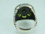 Turkish Handmade Jewelry 925 Sterling Silver Peridot Stone Men's Rings