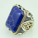 Turkish Handmade Jewelry 925 Sterling Silver Lapis Stone Men's Rings