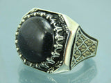 Turkish Handmade Jewelry 925 Sterling Silver Aventurine Stone Mens Rings