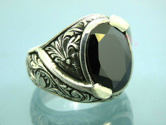 Turkish Handmade Jewelry 925 Sterling Silver Onyx Stone Mens Rings