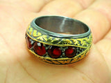 Turkish Handmade Jewelry 925 Sterling Silver Ruby Stone Mens Rings