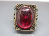Turkish Handmade Jewelry 925 Sterling Silver Garnet Stone Mens Rings
