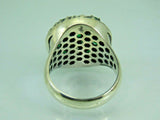 Turkish Handmade Jewelry 925 Sterling Silver Emerald Stone Mens Rings