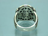 Turkish Handmade Jewelry 925 Sterling Silver Turquoise Stone Mens Rings