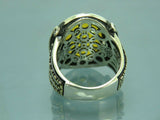 Turkish Handmade Jewelry 925 Sterling Silver Agate Stone Mens Rings