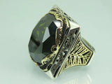 Turkish Handmade Jewelry 925 Sterling Silver Peridot Stone Mens Rings