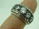 Turkish Handmade Jewelry 925 Sterling Silver Zircon Stone Mens Rings