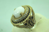Turkish Handmade Jewelry 925 Sterling Silver Pearl Stone Womens Ring