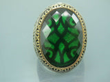 Turkish Handmade Jewelry 925 Sterling Silver Emerald Stone Mens Rings