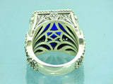 Turkish Handmade Jewelry 925 Sterling Silver Sapphire Stone Mens Rings