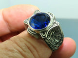 Turkish Handmade Jewelry 925 Sterling Silver Sapphire Stone Mens Rings