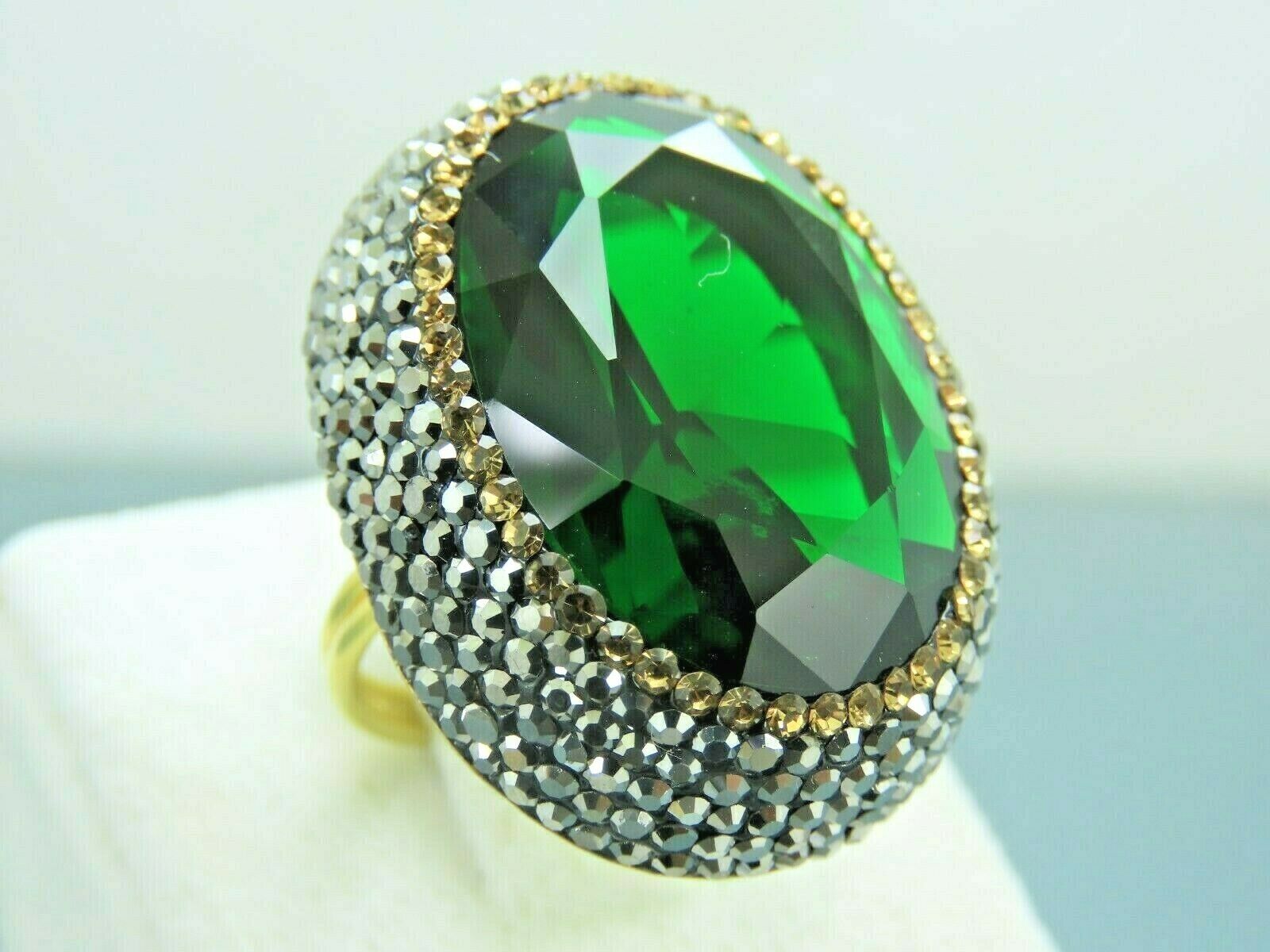 Amazon.com: Uloveido Created Tourmaline Gemstone Rings18k Rose Gold Plated  Ring with Big Rectangle Stone (size 6) RJ400: Clothing, Shoes & Jewelry