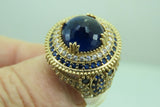 Turkish Handmade Jewelry 925 Sterling Silver Sapphire Stone Women Ring Sz 7