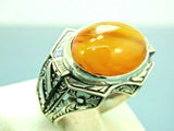 Turkish Handmade Jewelry 925 Sterling Silver Engraved Agate Stone Mens Rings