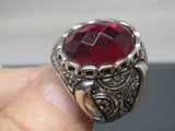 Turkish Handmade Jewelry 925 Sterling Silver Ruby Stone Mens Rings