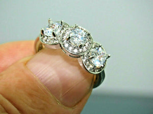 Turkish Handmade Jewelry 925 Sterling Silver Zircon Stone Women Ring Sz 7
