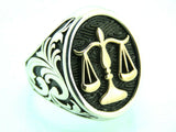 Turkish Handmade Jewelry 925 Sterling Silver Scales Design Mens Rings