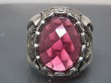 Turkish Handmade Jewelry 925 Sterling Silver Ruby Stone Mens Rings