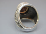 Turkish Handmade Jewelry 925 Sterling Silver Alexandrite Stone Engraved Mens Rings