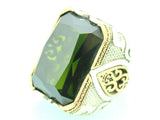Turkish Handmade Jewelry 925 Sterling Silver Peridot Stone Men's Rings