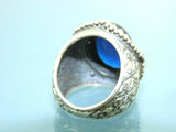 Turkish Handmade Jewelry 925 Sterling Silver Sapphire Stone Mens Rings