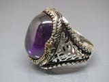 Turkish Handmade Jewelry 925 Sterling Silver Amethyst Stone Mens Rings