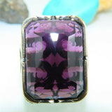 Turkish Handmade Jewelry 925 Sterling Silver Amethyst Stone Mens Rings