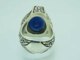 Turkish Handmade Jewelry 925 Sterling Silver Sapphire Stone Mens Rings