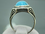 Turkish Handmade Jewelry 925 Sterling Silver Turquoise Stone Mens Rings