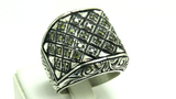 Turkish Handmade Jewelry 925 Sterling Silver Peridot Stone Engraved Mens Rings