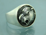 Turkish Handmade Jewelry 925 Sterling Silver Lion Design Men's Rings