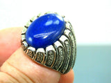 Turkish Handmade Jewelry 925 Sterling Silver Lapis Stone Men's Rings