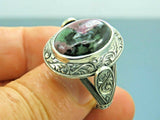 Turkish Handmade Jewelry 925 Sterling Silver Ruby Zoisite Stone Mens Rings