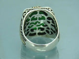 Turkish Handmade Jewelry 925 Sterling Silver Emerald Stone Mens Rings