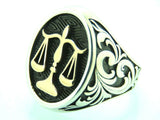 Turkish Handmade Jewelry 925 Sterling Silver Scales Design Mens Rings