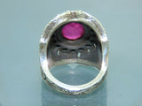 Turkish Handmade Jewelry 925 Sterling Silver Ruby Stone Mens Rings