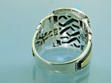 Turkish Handmade Jewelry 925 Sterling Silver Turquoise Stone Mens Rings