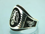 Turkish Handmade Jewelry 925 Sterling Silver Eagle Design Mens Rings