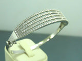 Turkish Handmade Jewelry 925 Sterling Silver Zircon Stone Womens Bangle