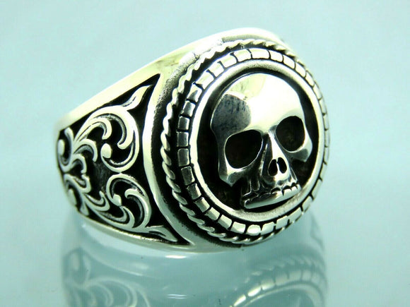Turkish Handmade Jewelry 925 Sterling Silver Skull Design Mens Rings